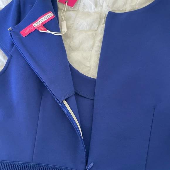 Plenty By Tracy Reese Blue Fit and Flare Flutter Sleeve Dress - Picture 8 of 8